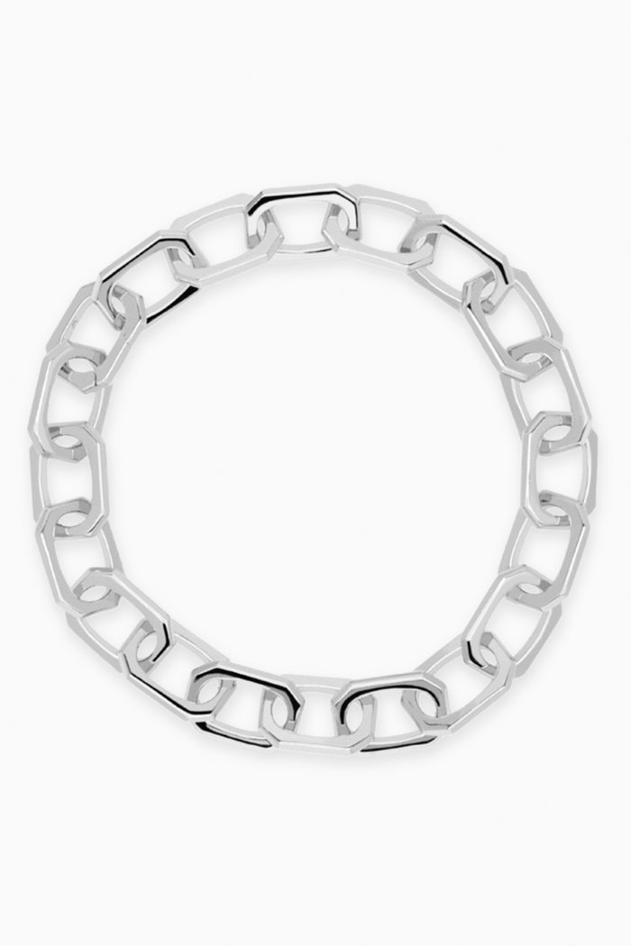

Small Signature Chain Bracelet in Rhodium Plating, Silver