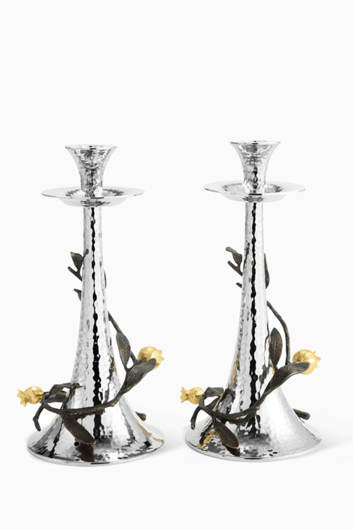 

Pomegranate Candleholders, Silver
