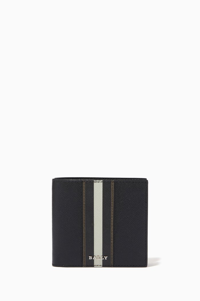 

Brasai Wallet in Embossed Calf Leather, Black