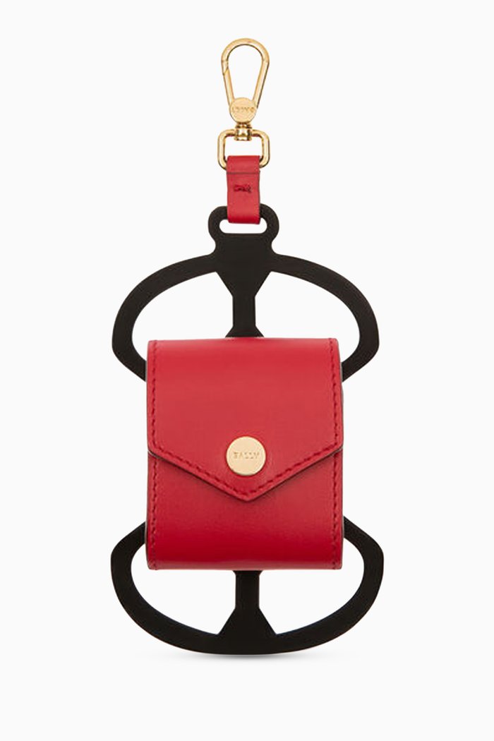 

Phone Holder with Airpods Case in Leather, Red