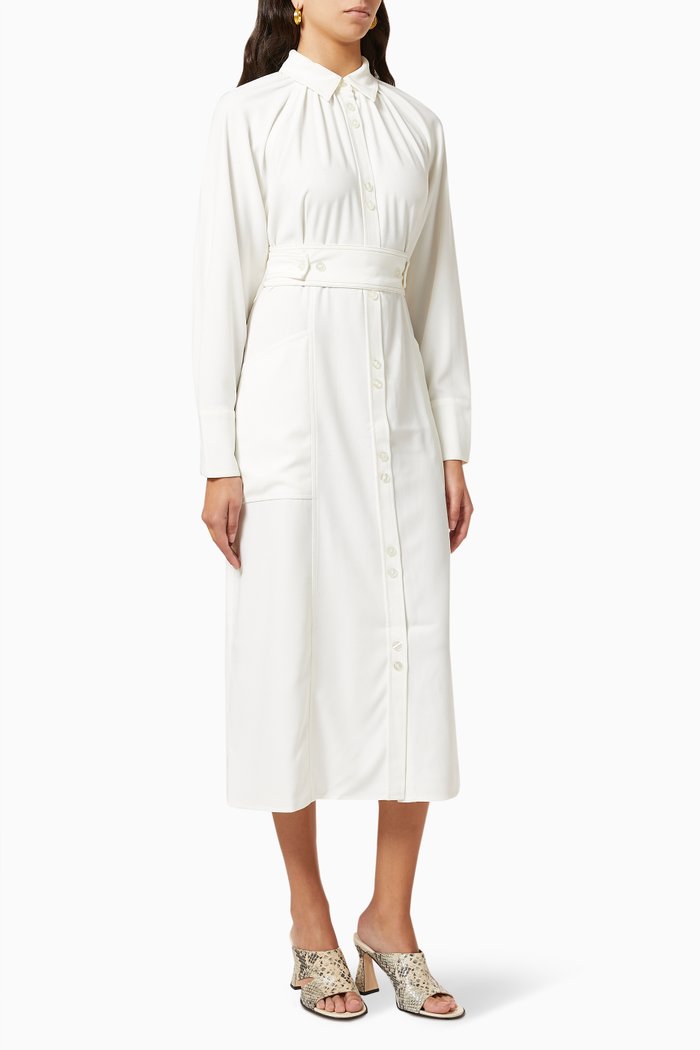 

Overboard Dress in Stretch Polyester, Neutral