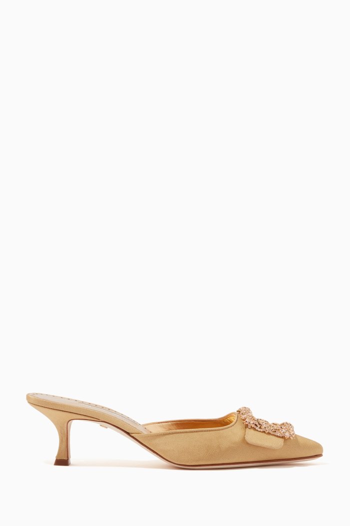 

Maysale 50 Mules in Grosgrain Satin, Gold