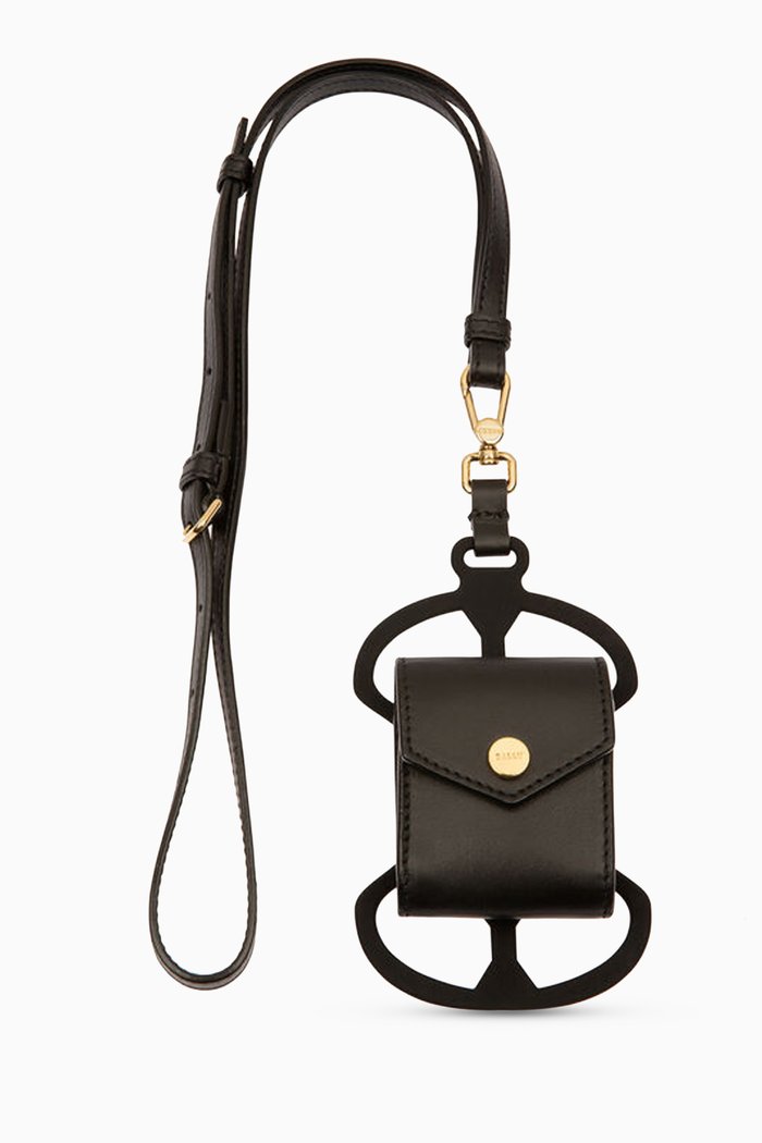 

Phone Holder with Airpods Case in Leather, Black