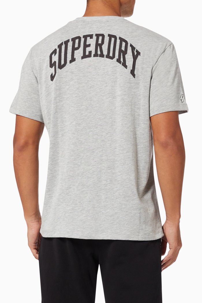 

Varsity Arch T-shirt in Cotton Jersey, Grey