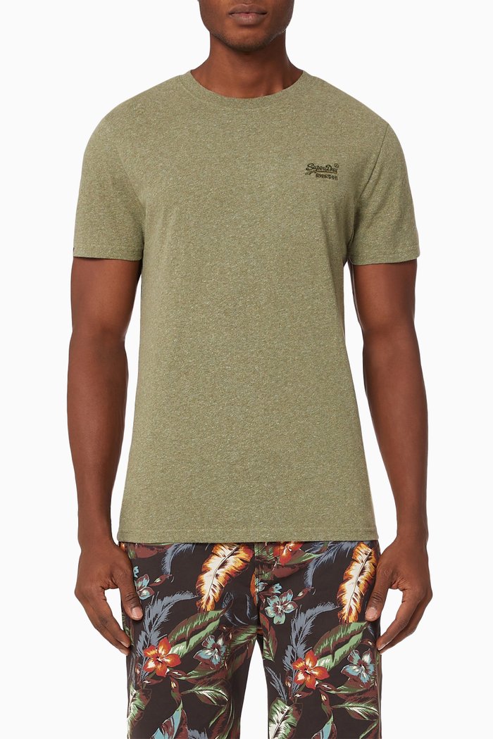 

Vintage Logo Embroidered T-shirt in Organic Cotton Jersey, Green