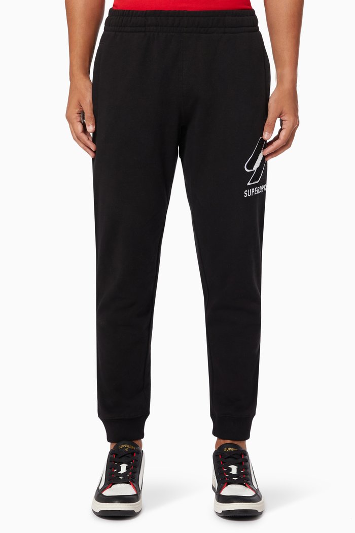 

Code Logo Chenille Joggers in Cotton Terry, Black