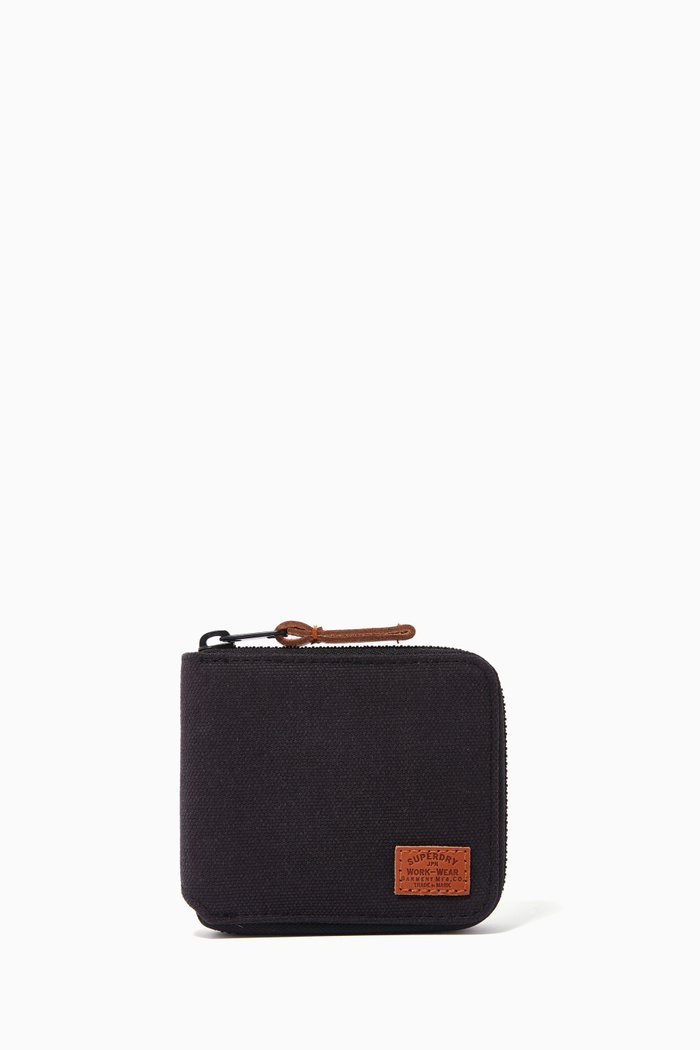 

Classic Zip Wallet in Fabric, Black