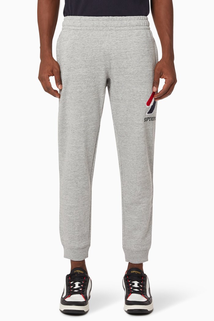 

Code Logo Chenille Joggers in Cotton Terry, Grey