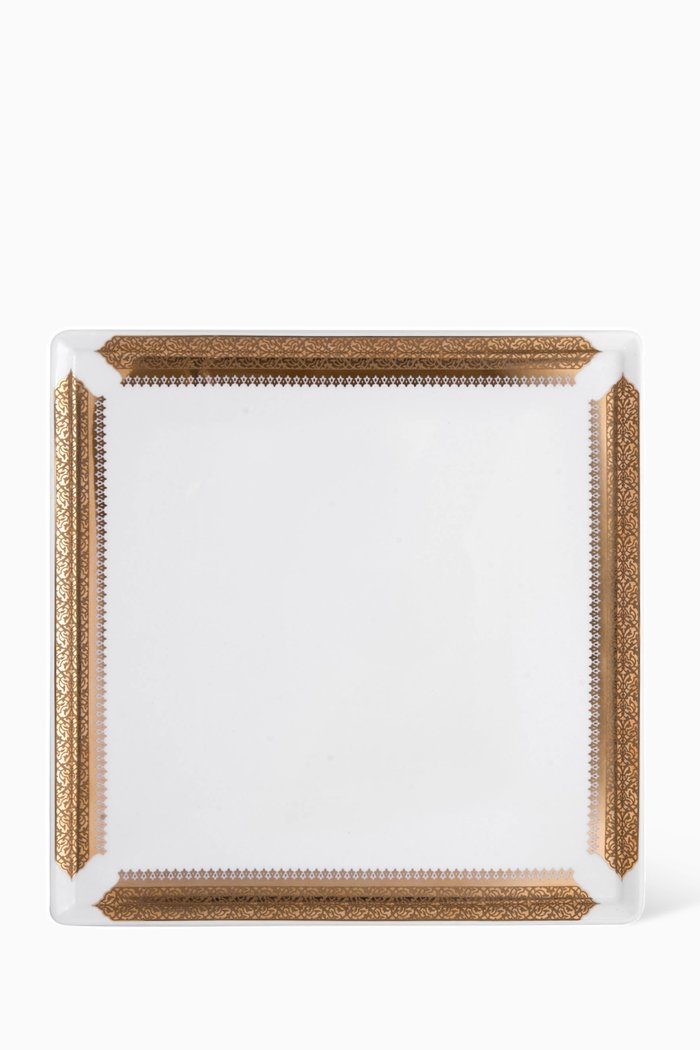 Cordoba Large Square Serving Plate, Gold