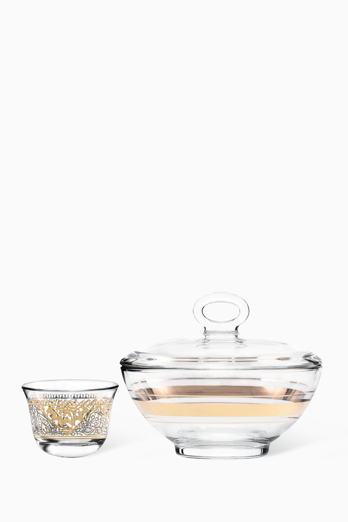 

Duja Cawa Cup and Sugar Bowl, Set of 14, Gold
