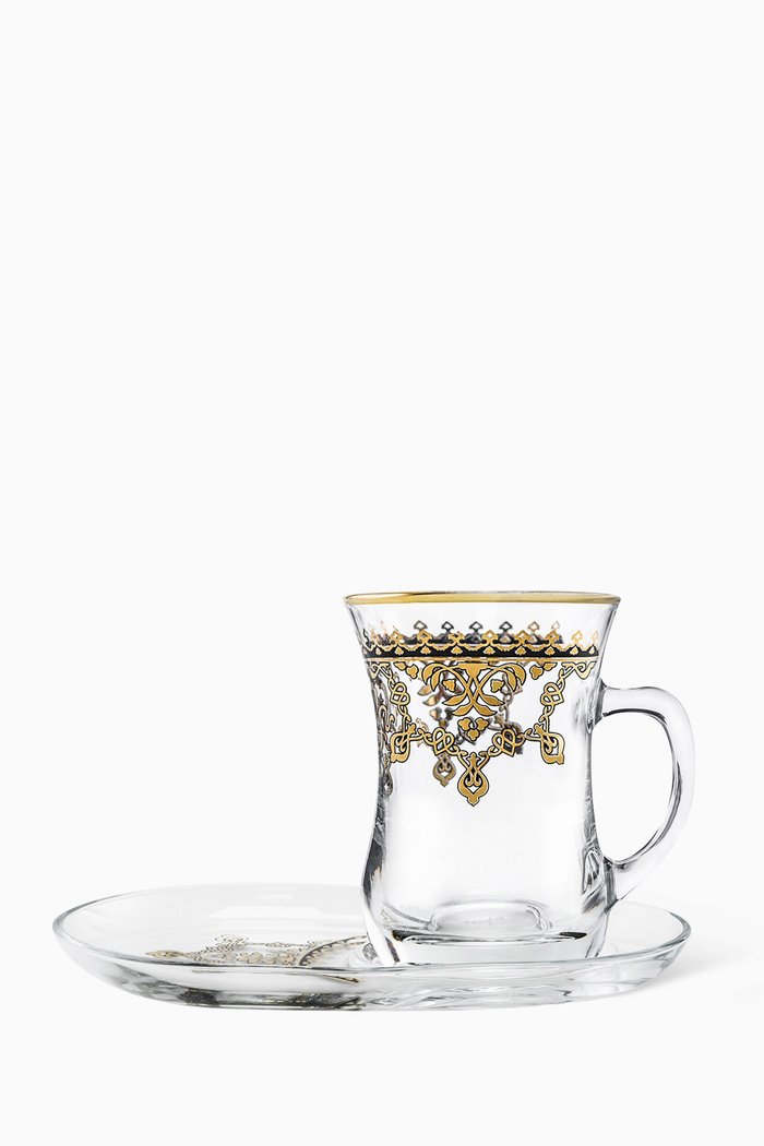 

Duja Mug and Saucer, Set of 2, Gold