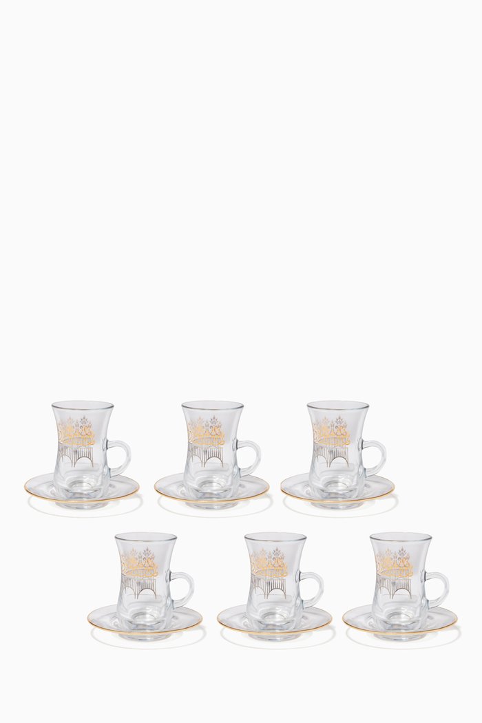 

Grace Tea Cup and Saucer, Set of 6, Gold