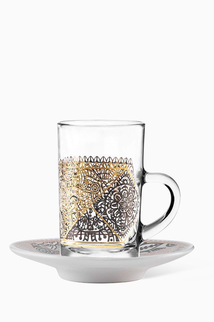 

Sana Tea Cup and Saucer, Set of 6, Multicolour