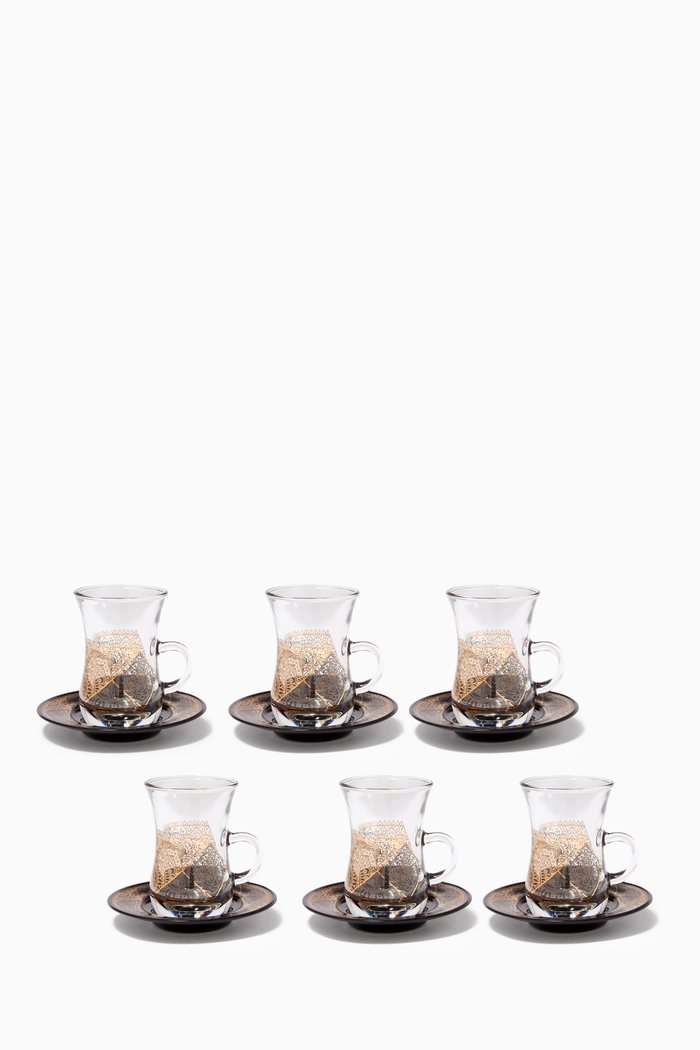 

Sana Tea Cups and Saucer, Set of 6, Multicolour