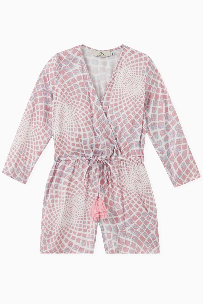 Gradient Print Romper in Recycled Polyester, Pink