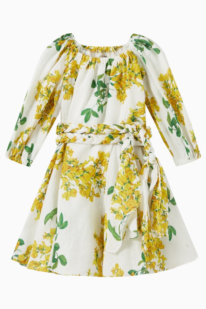 

Charlize Braided Mini Dress in Linen, Multicolour