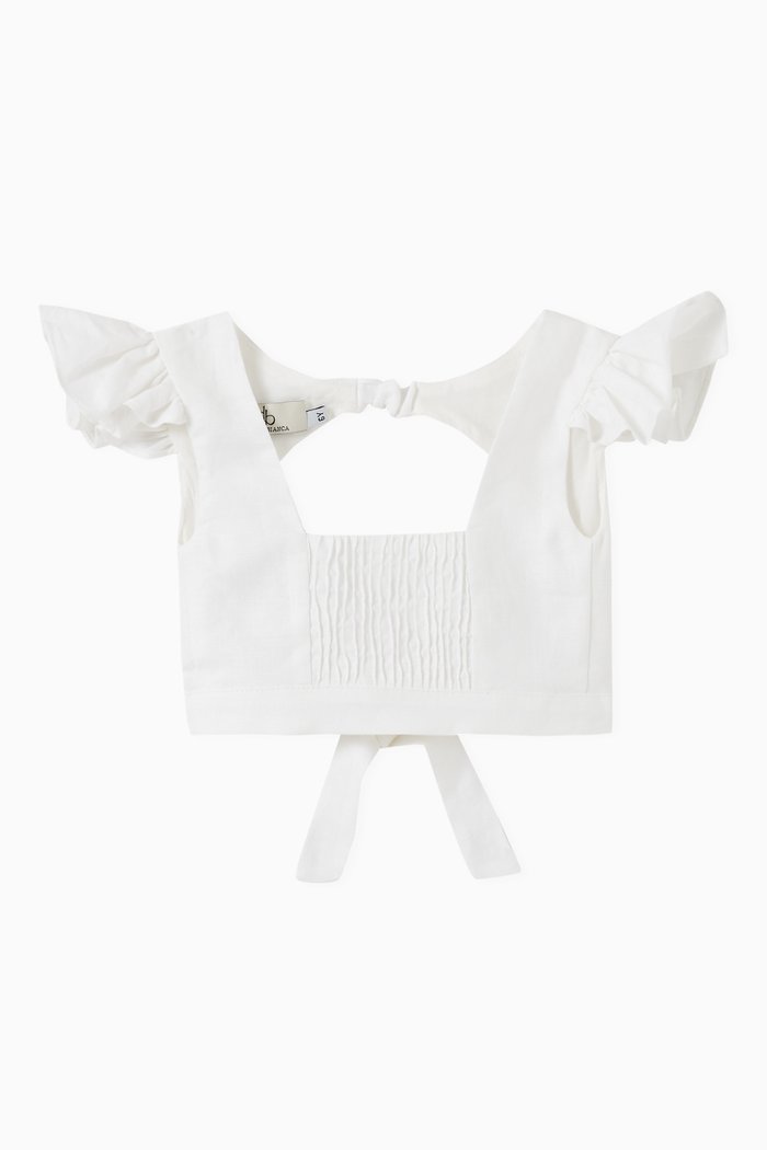 

Lily Top in Linen, White