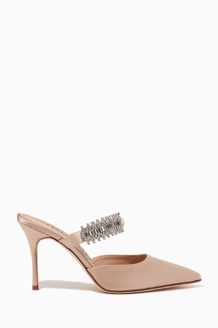 

Lutara Mules in Satin, Neutral