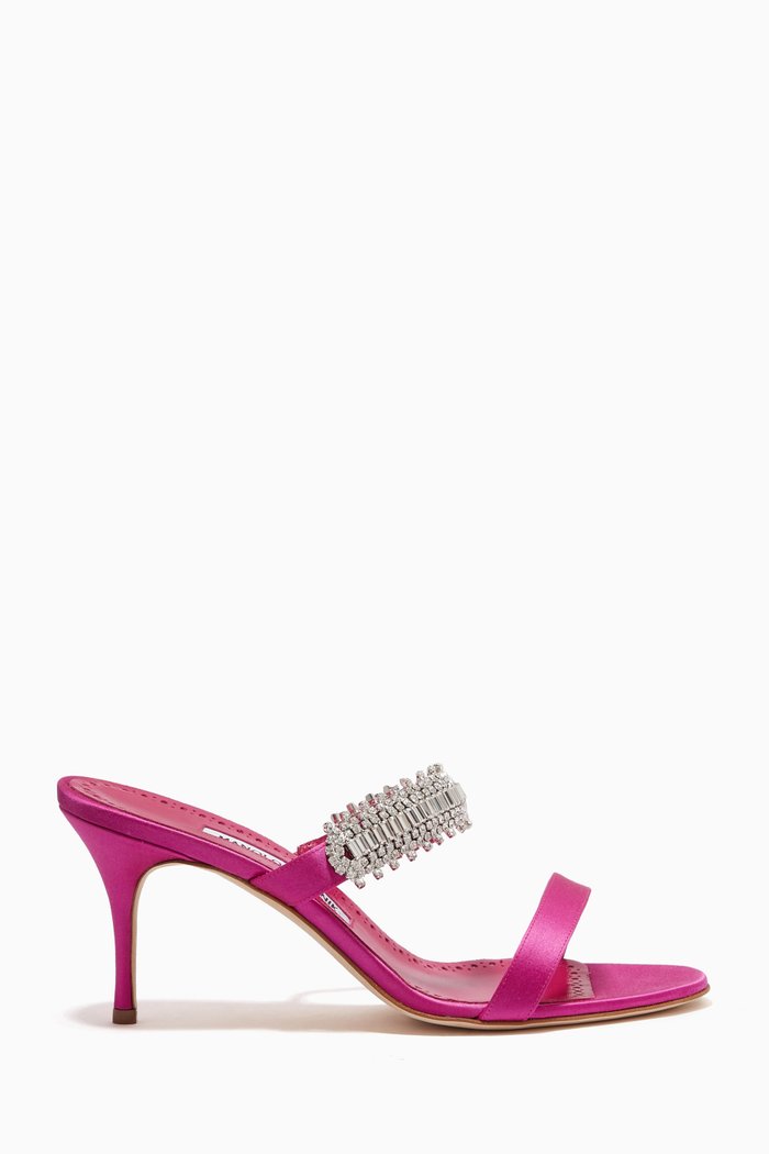 Sako Fabio 70 Mules in Satin, Purple