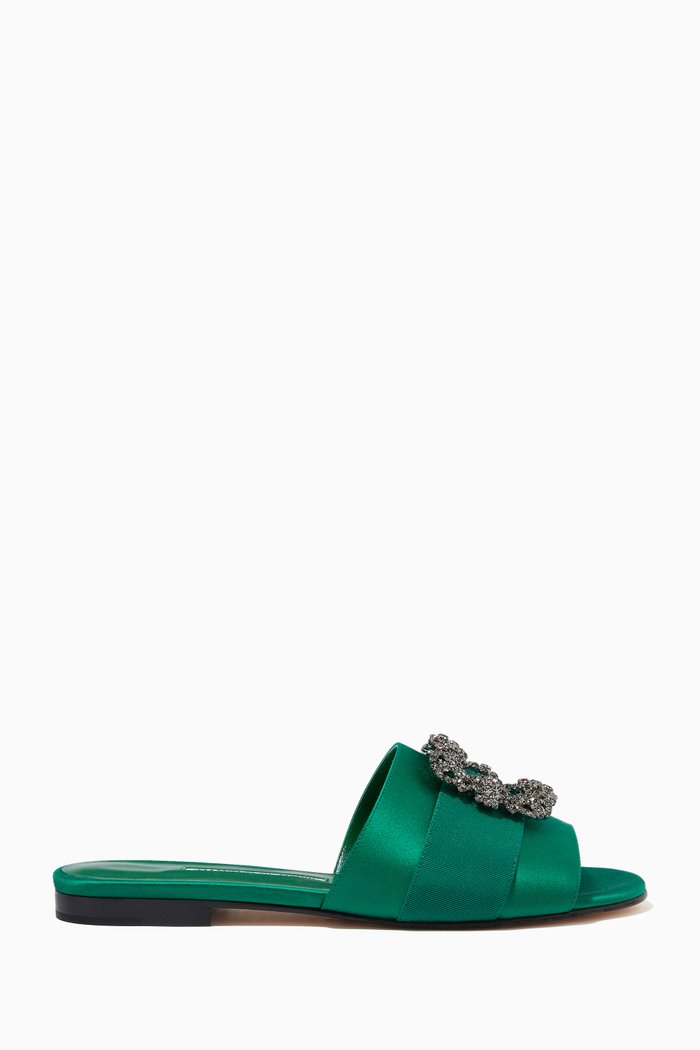 

Martamod Slides in Satin, Green