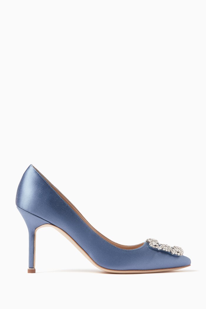 

Hangisi 90 Jewel Pumps in Satin, Blue