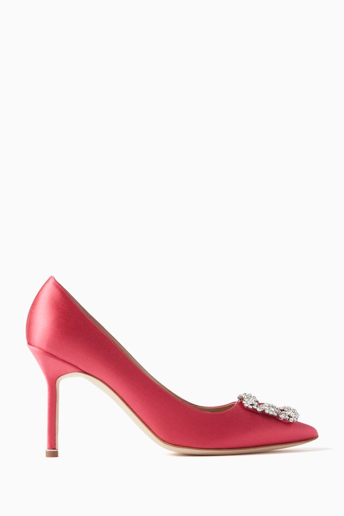 Hangisi 90 Jewel Pumps in Satin, Pink