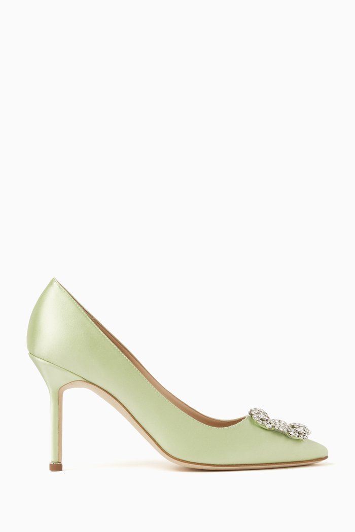 

Hangisi 90 Jewel Pumps in Satin, Green