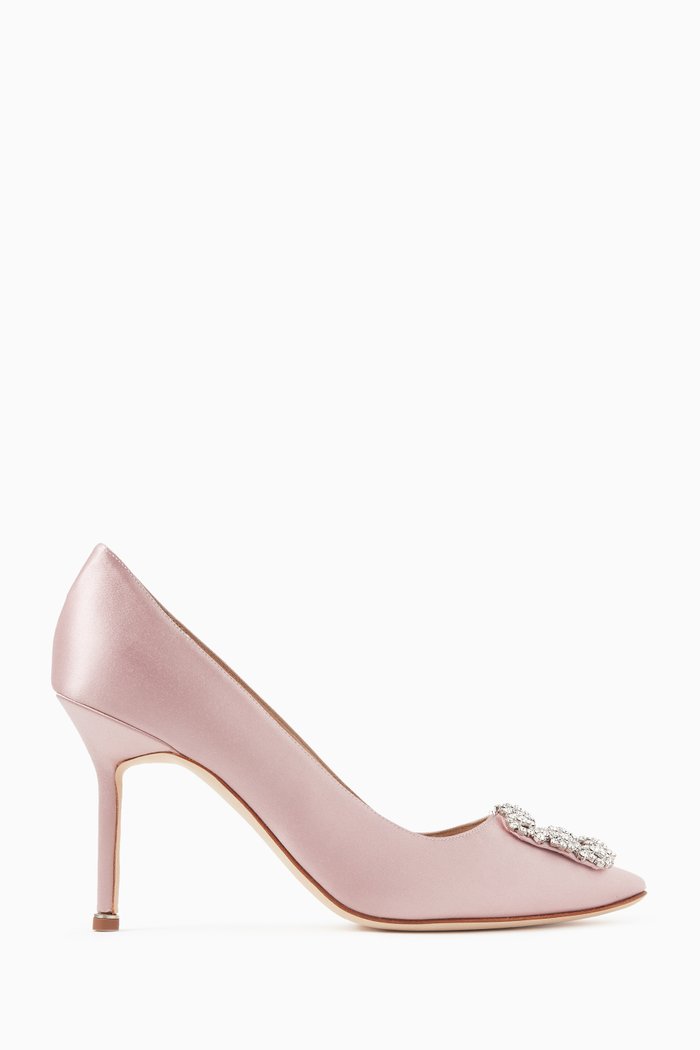 

Hangisi 90 Jewel Pumps in Satin, Pink