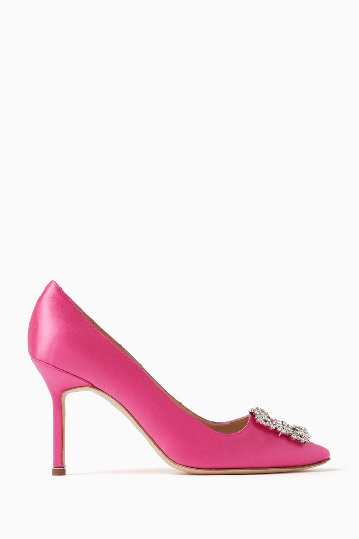 

Hangisi 90 Jewel Pumps in Satin, Pink