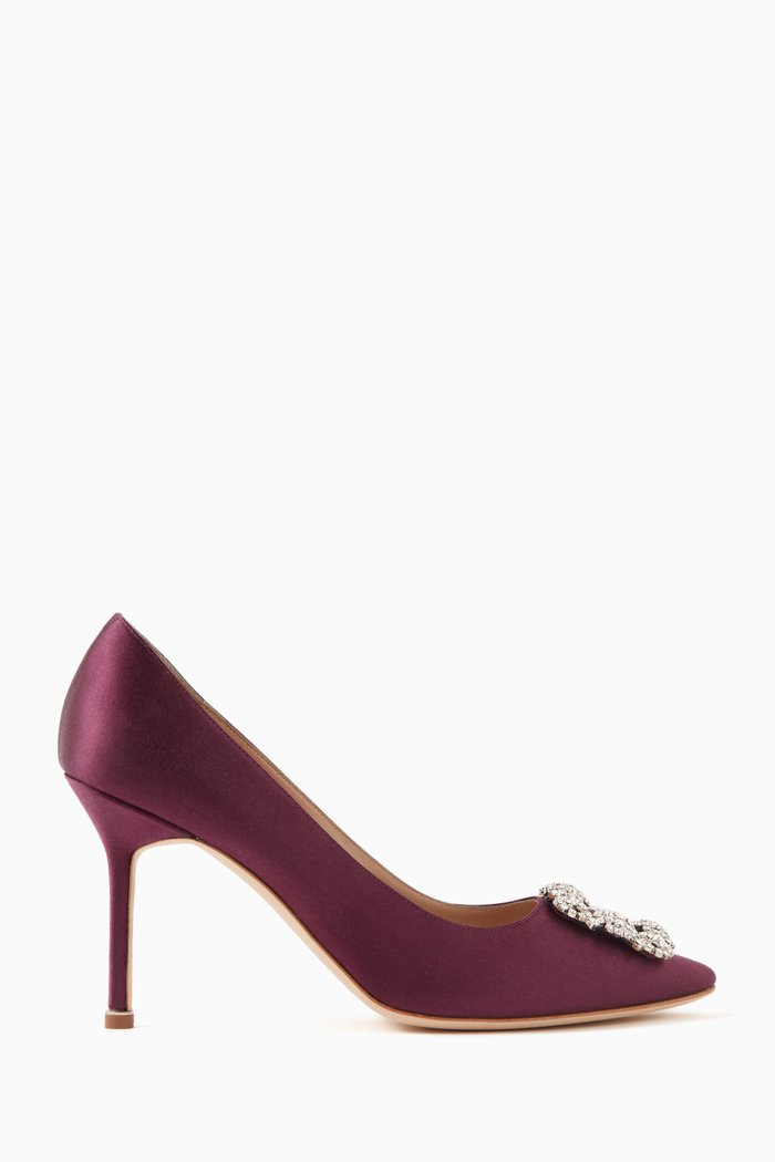 

Hangisi 90 Jewel Pumps in Satin, Purple