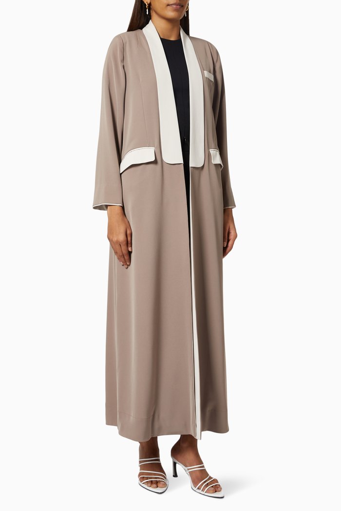 

Earthtone Tuxedo Abaya, Neutral