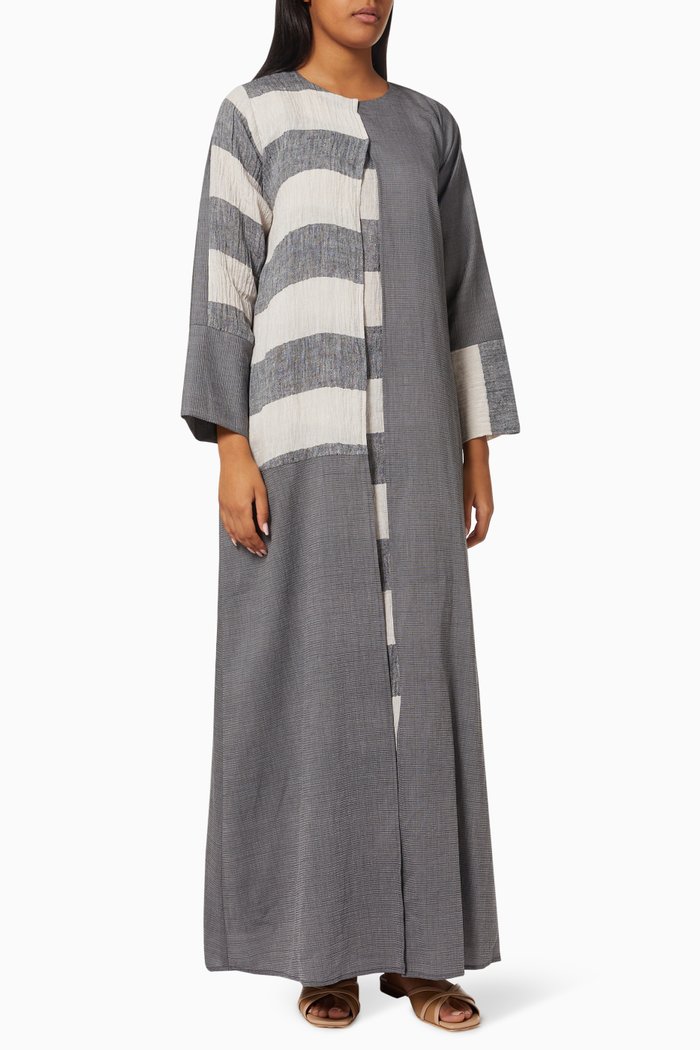 

Stripe Abaya Set, Grey