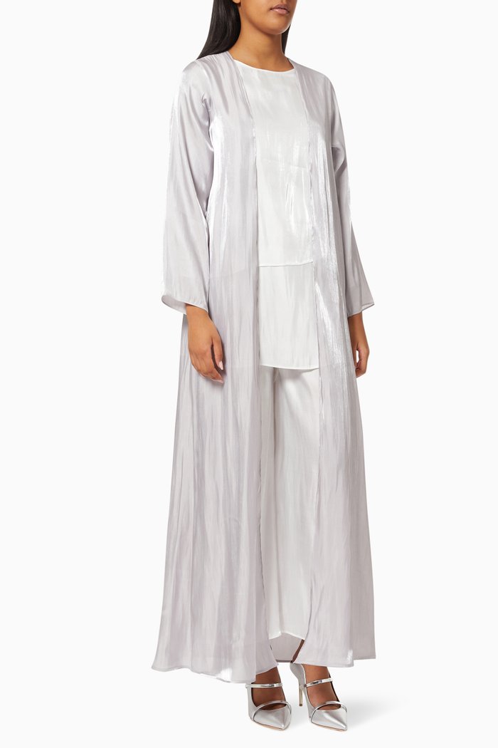 

Shimmer Abaya Set, Grey
