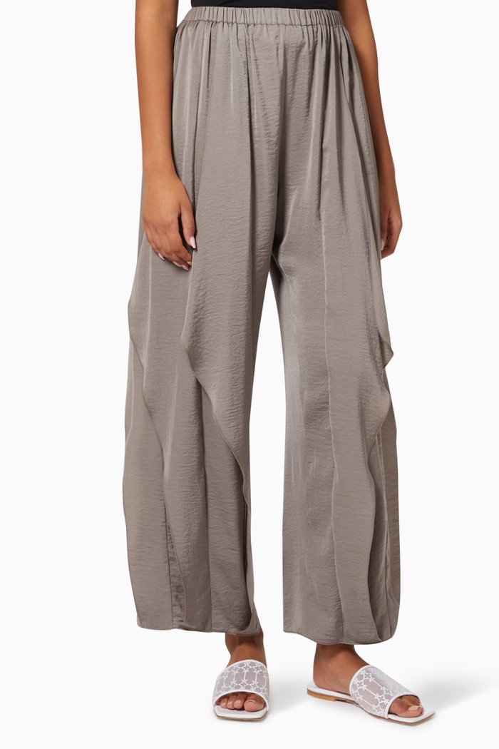 

Layered Wide Leg Pants, Brown
