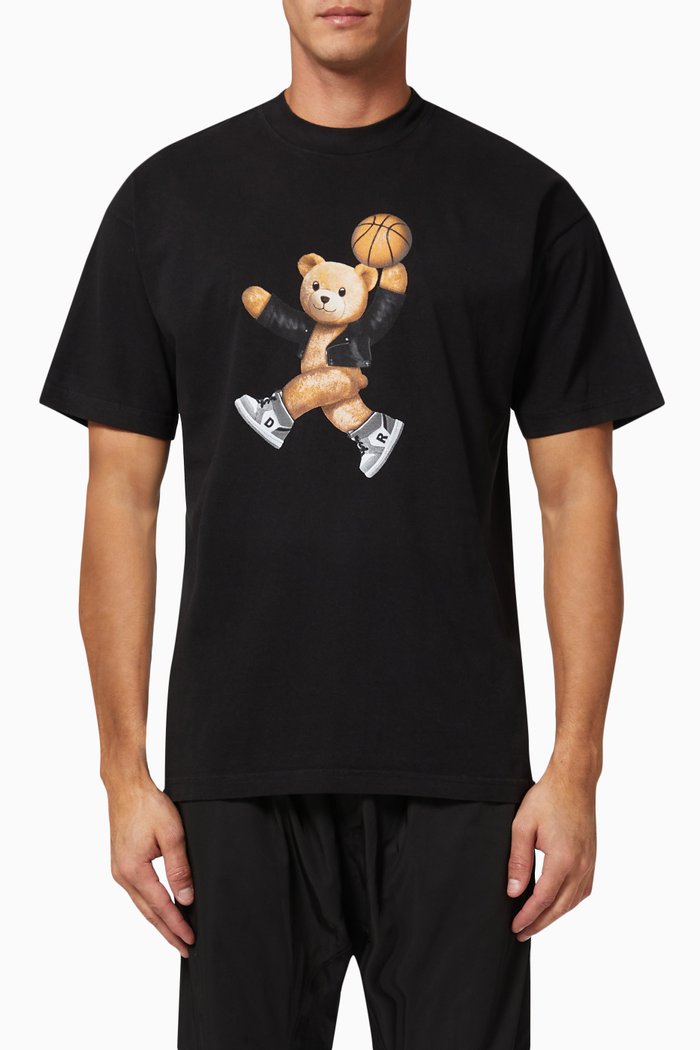 Jumpbear Box T-shirt in Cotton, Black