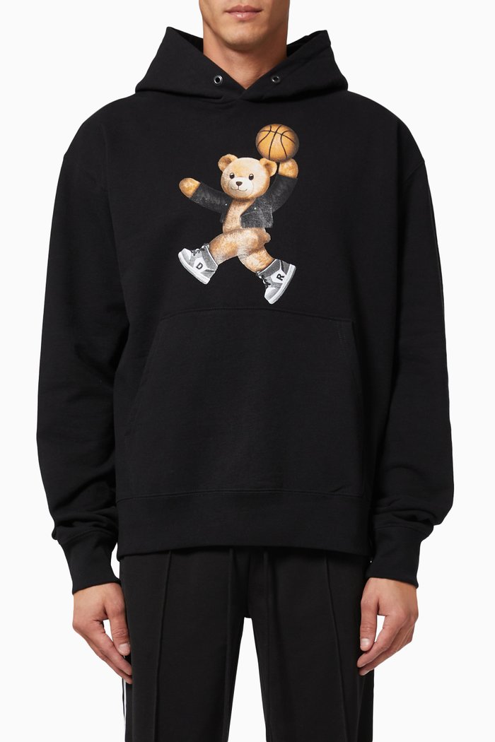 

Jumpbear Pullover Hoodie in Cotton, Black