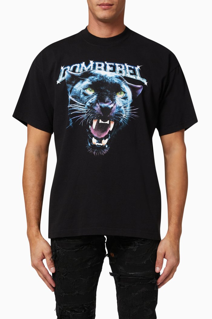 

Panther Box T-shirt in Cotton, Black