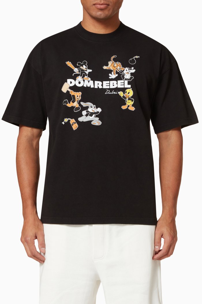 

Toons Custom Box Dubai T-Shirt in Cotton, Black