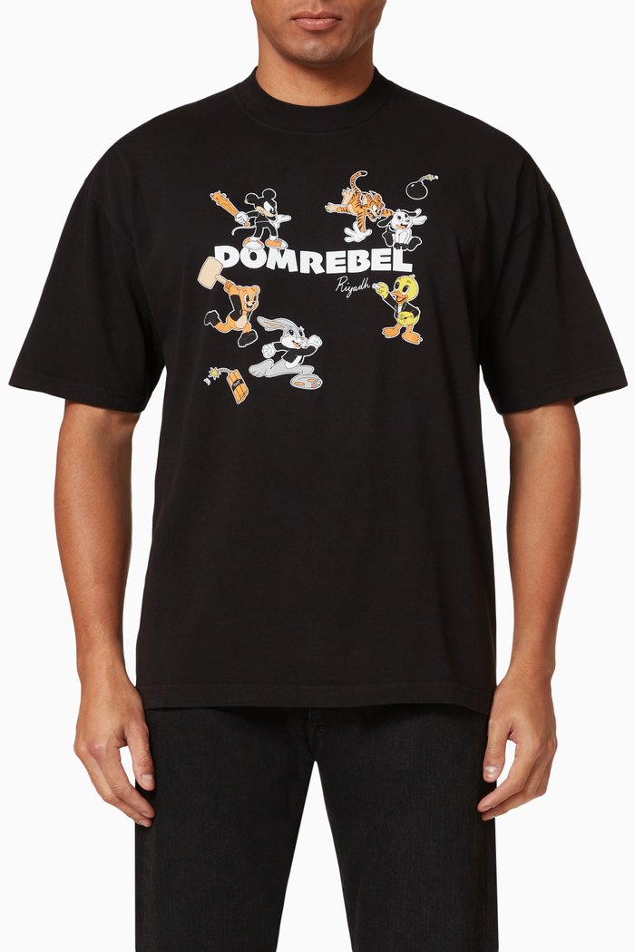

Toons Custom Box Riyadh T-Shirt in Cotton, Black