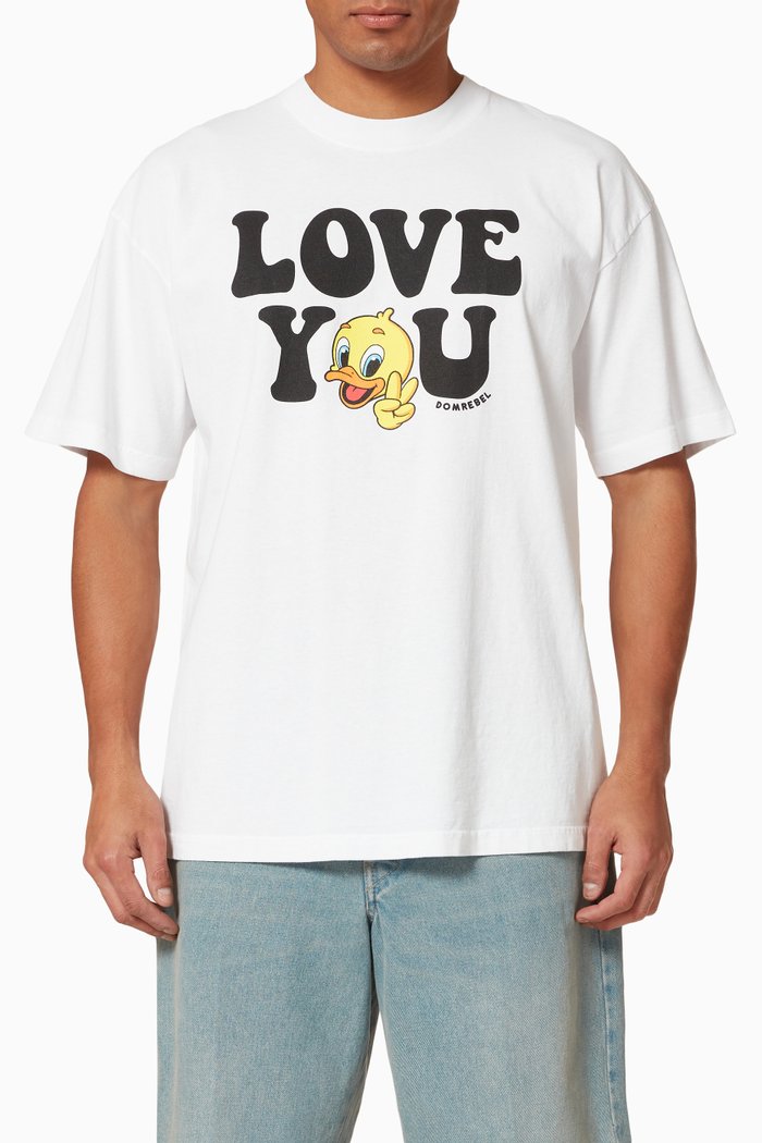 

Luv N Peace T-Shirt in Cotton, White