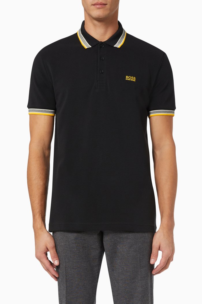 Slim Fit Polo Shirt in Cotton Piqué, Grey