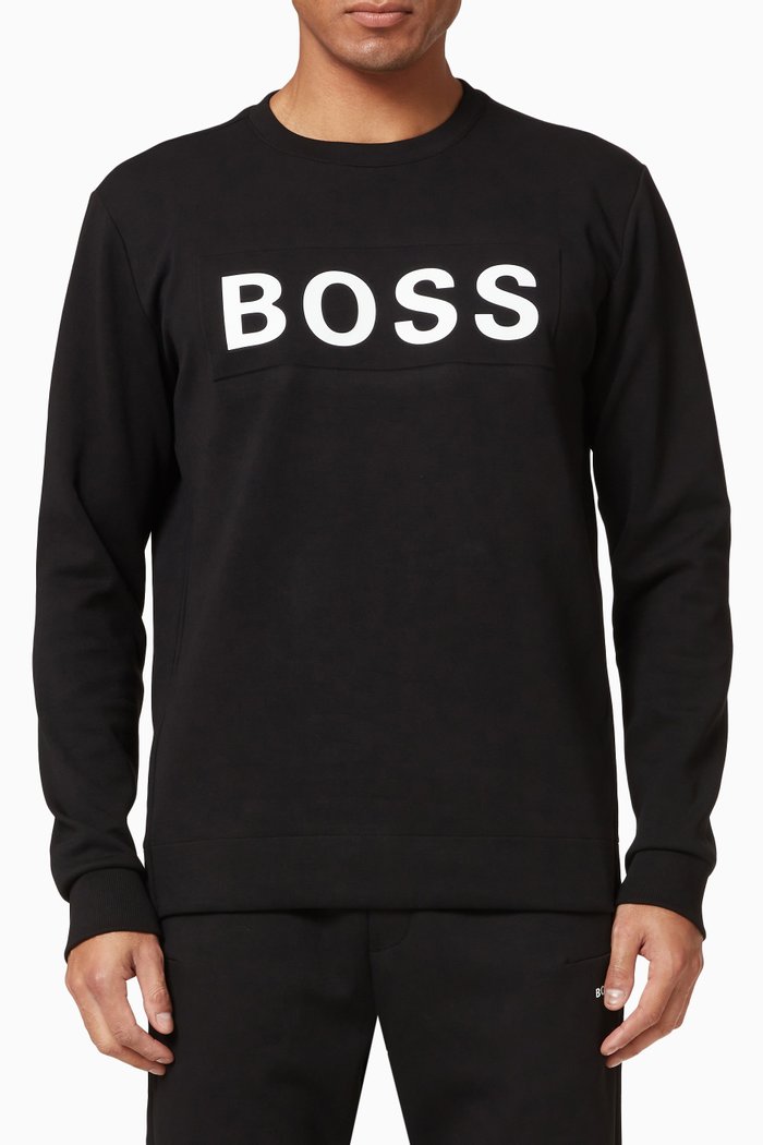 

Logo Sweatshirt in Cotton Blend, Black