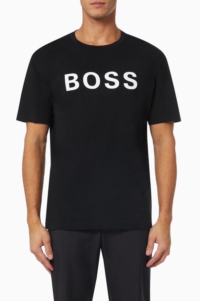 

Logo Print T-shirt in Cotton, Black