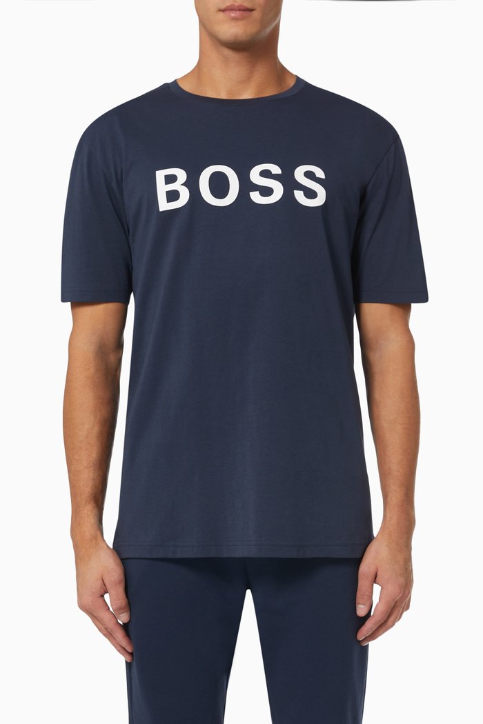 

Logo Print T-shirt in Cotton, Blue