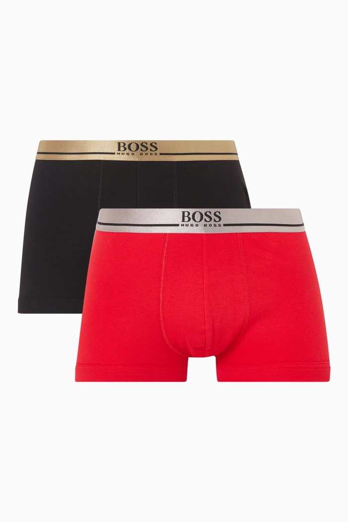

Logo Boxer Briefs in Cotton Jersey, Set of 2, Red