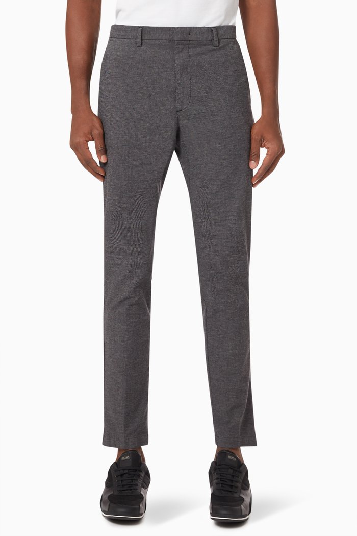 

Kaito1 Slim Fit Chinos in Stretch Cotton, Black