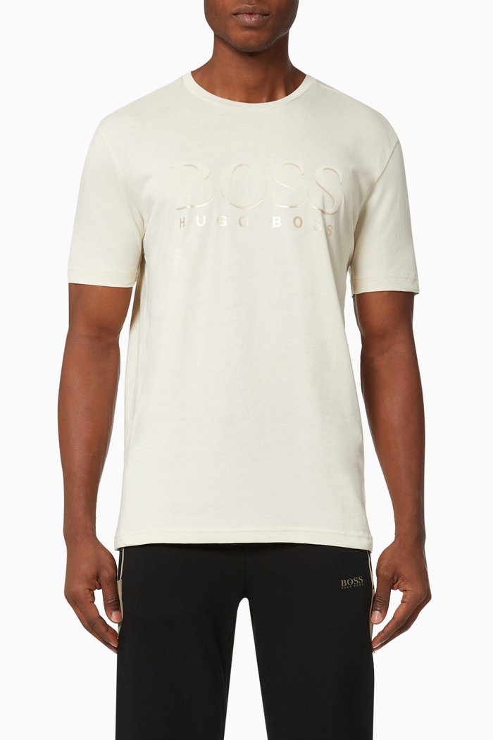 

Embossed Logo T-shirt in Cotton Jersey, Neutral