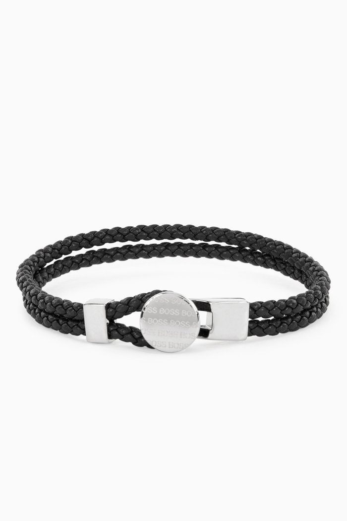 

Double Braided Cuff in Leather, Black