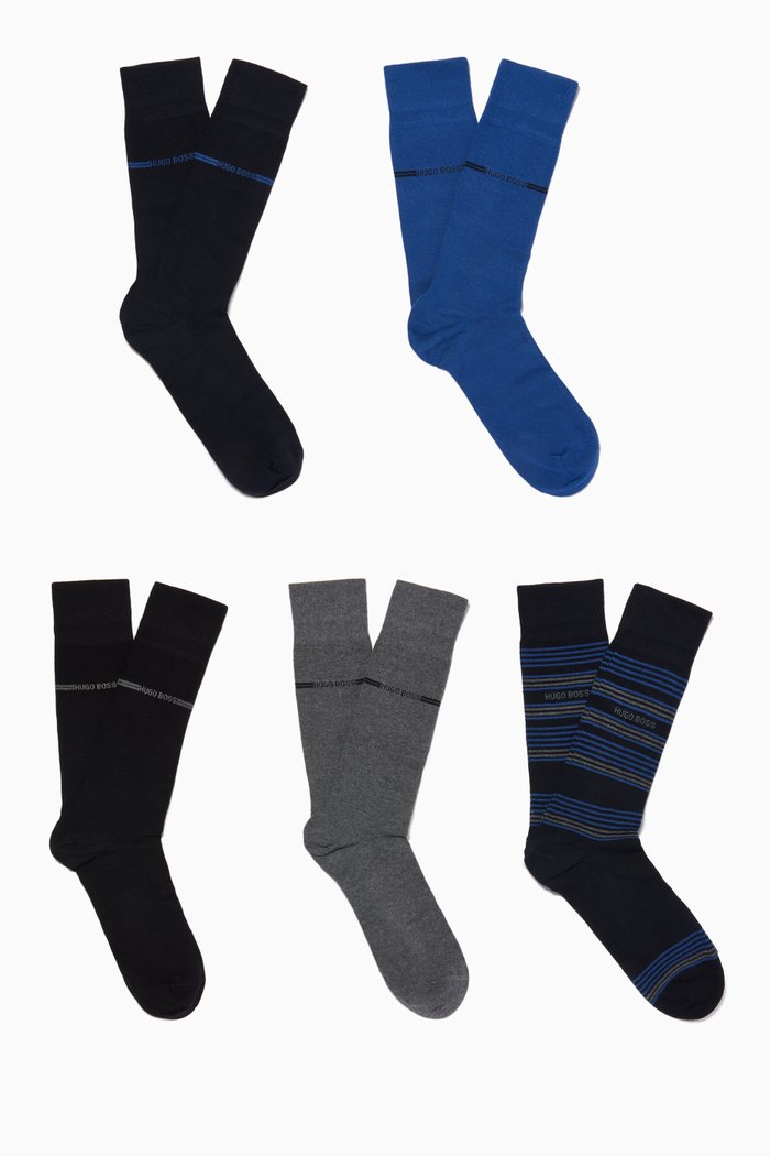 

Stripe Logo Socks, Set of 5, Multicolour