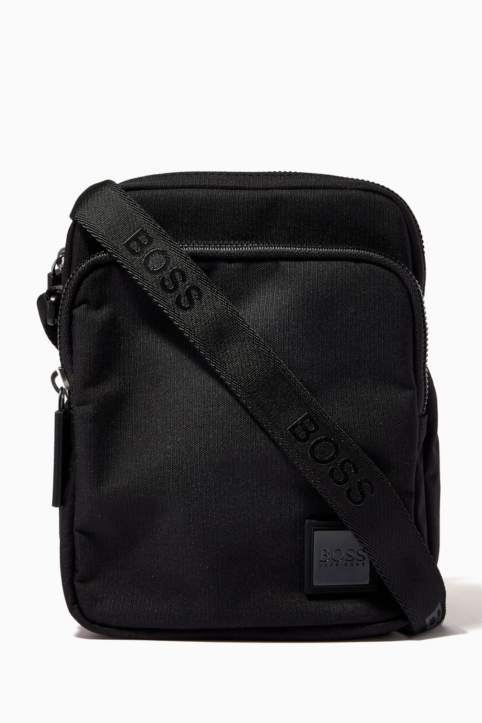 

Monogram Strap Crossbody Bag in Nylon, Black